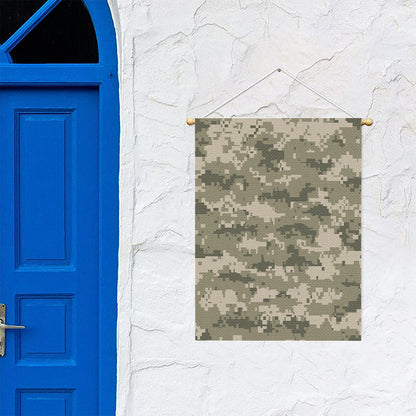 Beige Digital Camo Pattern Print Garden Flag