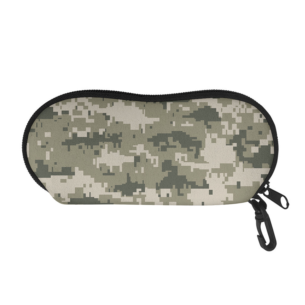 Beige Digital Camo Pattern Print Glasses Case