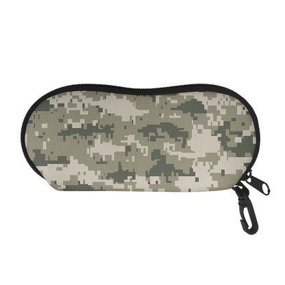 Beige Digital Camo Pattern Print Glasses Case