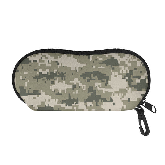 Beige Digital Camo Pattern Print Glasses Case