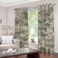 Beige Digital Camo Pattern Print Grommet Curtains