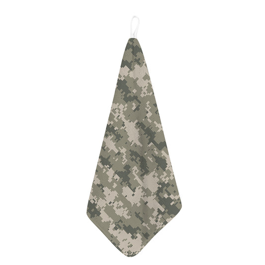 Beige Digital Camo Pattern Print Hand Towel