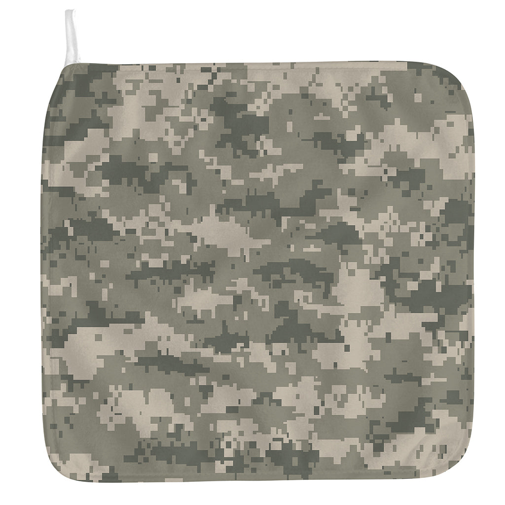 Beige Digital Camo Pattern Print Hand Towel