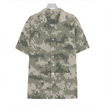 Beige Digital Camo Pattern Print Hawaiian Shirt