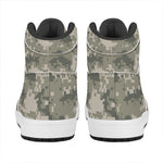 Beige Digital Camo Pattern Print High Top Leather Sneakers