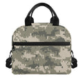 Beige Digital Camo Pattern Print Insulated Lunch Bag