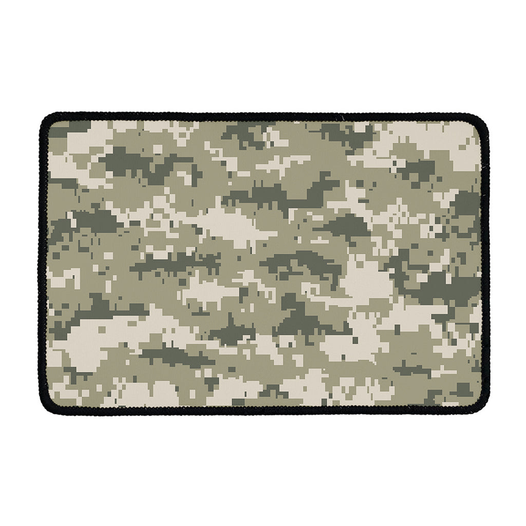 Beige Digital Camo Pattern Print Kitchen Mat