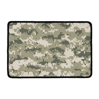 Beige Digital Camo Pattern Print Kitchen Mat