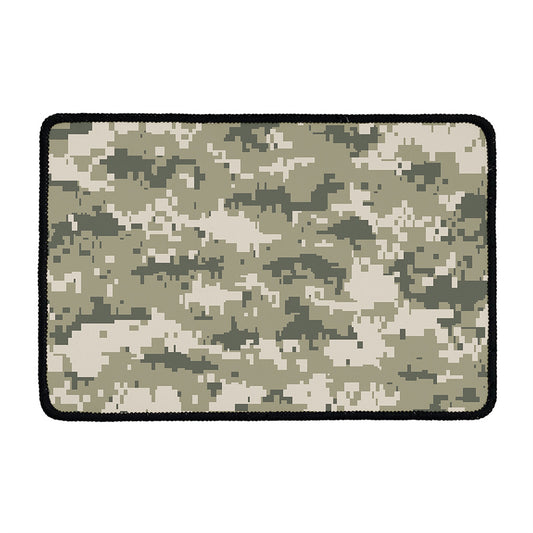 Beige Digital Camo Pattern Print Kitchen Mat