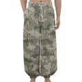 Beige Digital Camo Pattern Print Lantern Pants