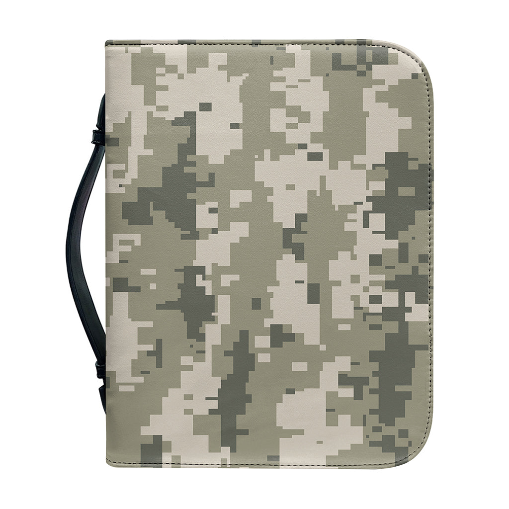 Beige Digital Camo Pattern Print Leather Bible Cover