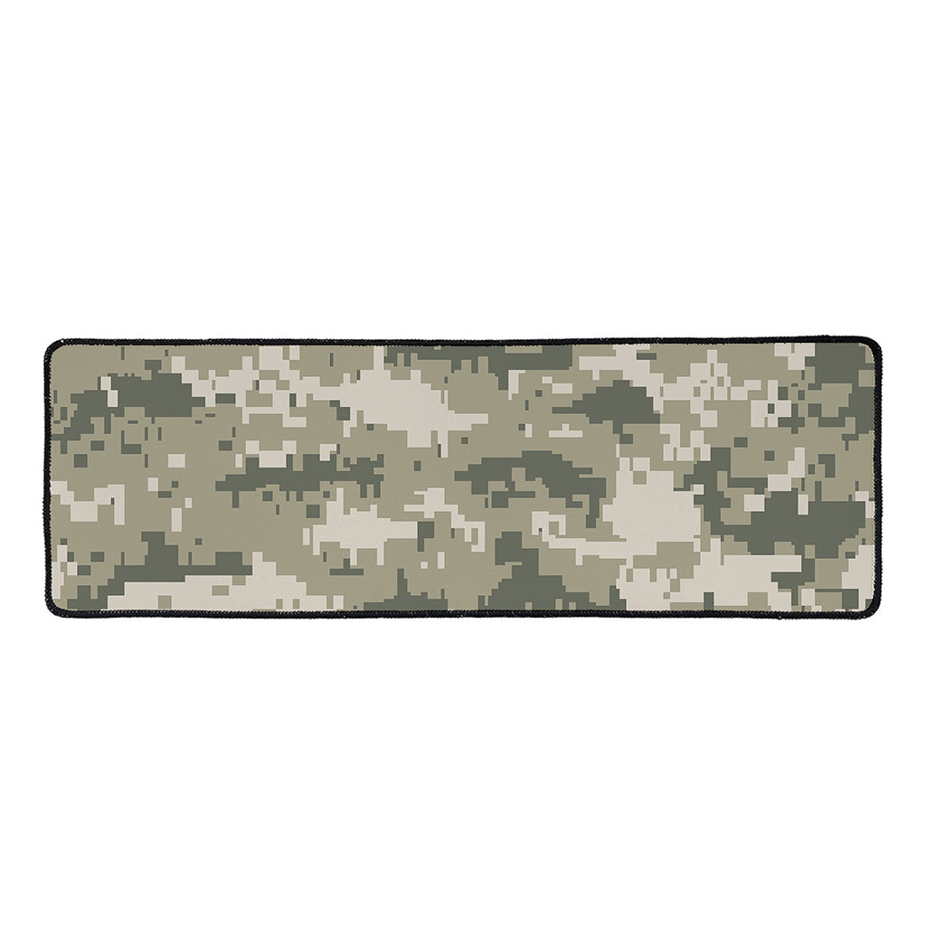 Beige Digital Camo Pattern Print Long Kitchen Mat