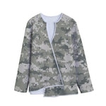 Beige Digital Camo Pattern Print Long Sleeve Short Coat