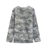 Beige Digital Camo Pattern Print Long Sleeve Short Coat
