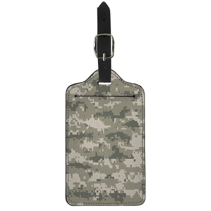 Beige Digital Camo Pattern Print Luggage Tag