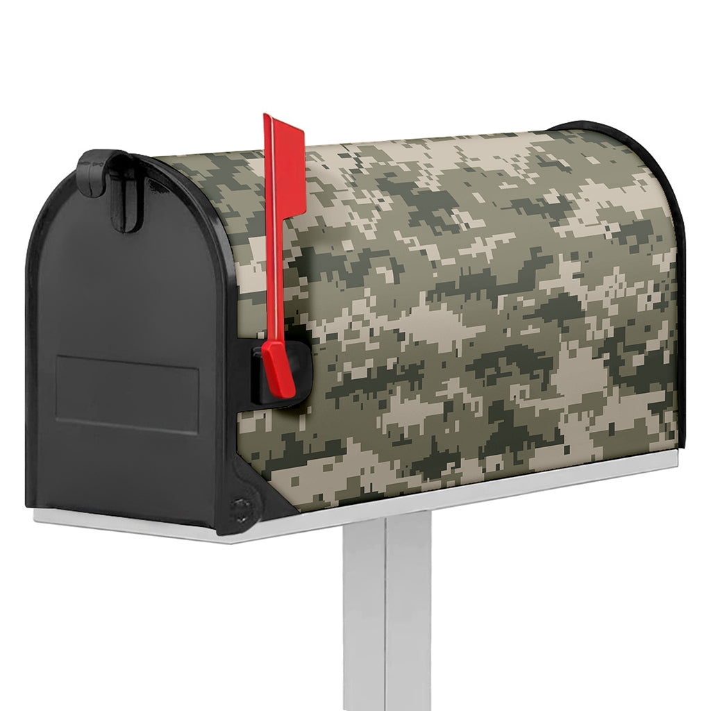 Beige Digital Camo Pattern Print Mailbox Cover