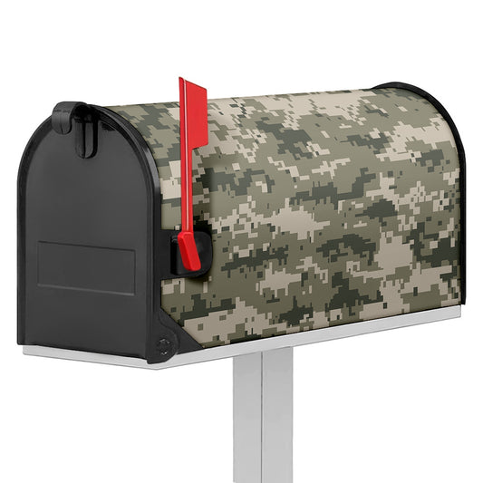 Beige Digital Camo Pattern Print Mailbox Cover