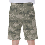 Beige Digital Camo Pattern Print Men's Beach Shorts