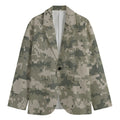 Beige Digital Camo Pattern Print Men's Blazer