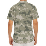 Beige Digital Camo Pattern Print Men's Deep V-Neck Shirt