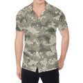 Beige Digital Camo Pattern Print Men's Shirt