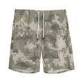 Beige Digital Camo Pattern Print Men's Athletic Shorts