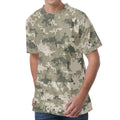 Beige Digital Camo Pattern Print Men's Velvet T-Shirt