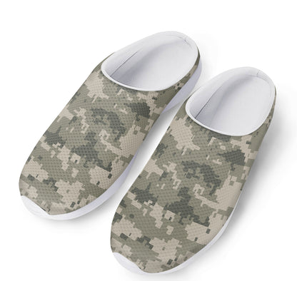 Beige Digital Camo Pattern Print Mesh Casual Shoes