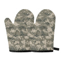 Beige Digital Camo Pattern Print Oven Mitts