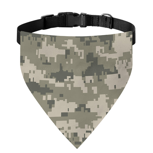 Beige Digital Camo Pattern Print Over The Collar Dog Bandana