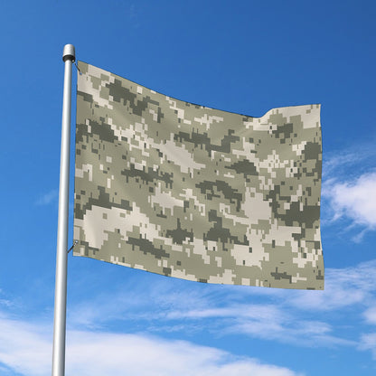 Beige Digital Camo Pattern Print Polyester Flag