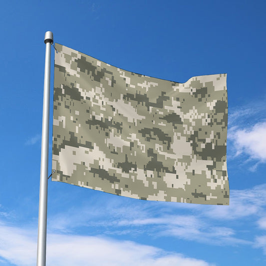 Beige Digital Camo Pattern Print Polyester Flag