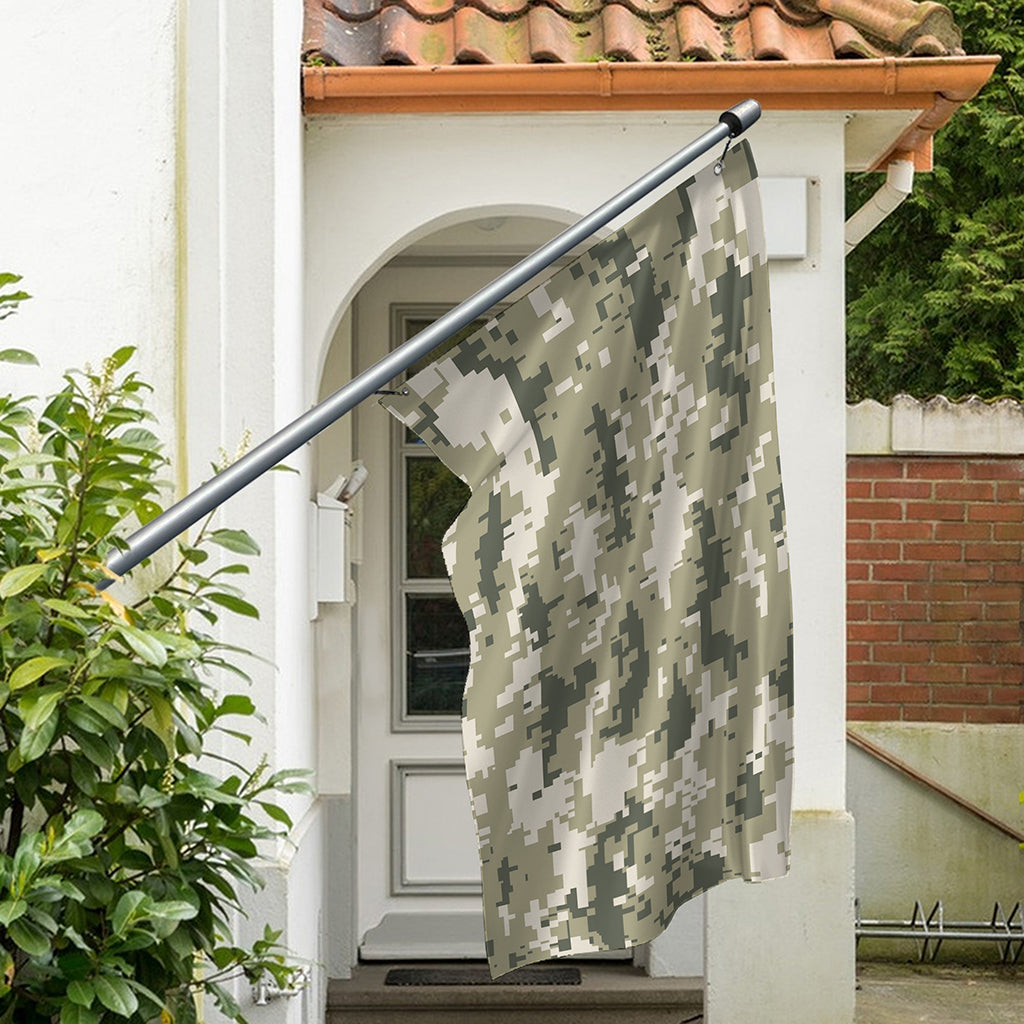 Beige Digital Camo Pattern Print Polyester Flag
