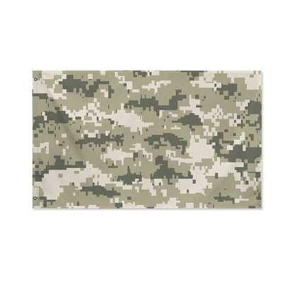 Beige Digital Camo Pattern Print Polyester Flag