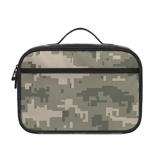 Beige Digital Camo Pattern Print Portable Lunch Bag