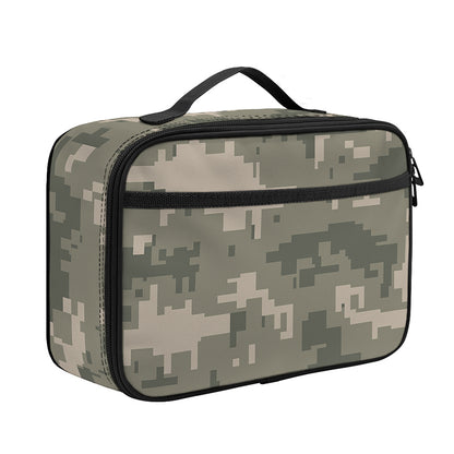 Beige Digital Camo Pattern Print Portable Lunch Bag