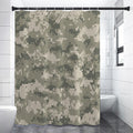 Beige Digital Camo Pattern Print Premium Shower Curtain