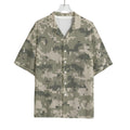 Beige Digital Camo Pattern Print Rayon Hawaiian Shirt