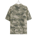 Beige Digital Camo Pattern Print Rayon Hawaiian Shirt