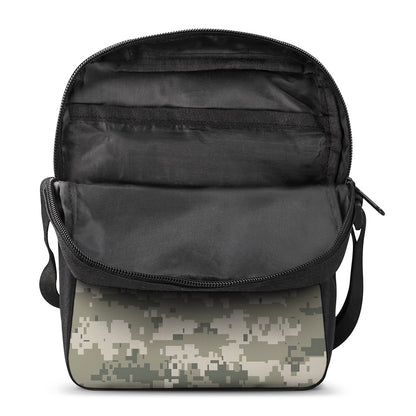 Beige Digital Camo Pattern Print Rectangular Crossbody Bag