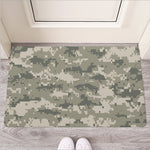 Beige Digital Camo Pattern Print Rubber Doormat