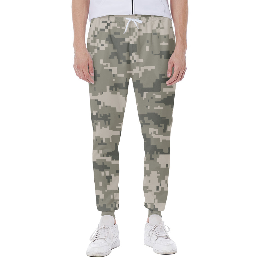 Beige Digital Camo Pattern Print Scuba Joggers