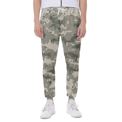 Beige Digital Camo Pattern Print Scuba Joggers