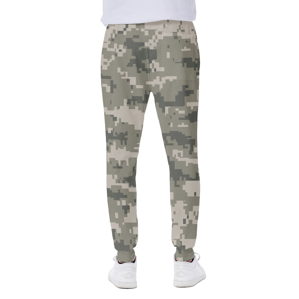 Beige Digital Camo Pattern Print Scuba Joggers