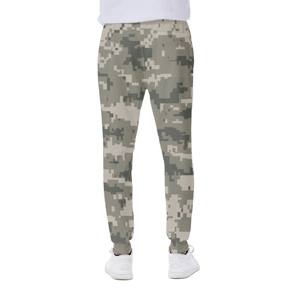 Beige Digital Camo Pattern Print Scuba Joggers
