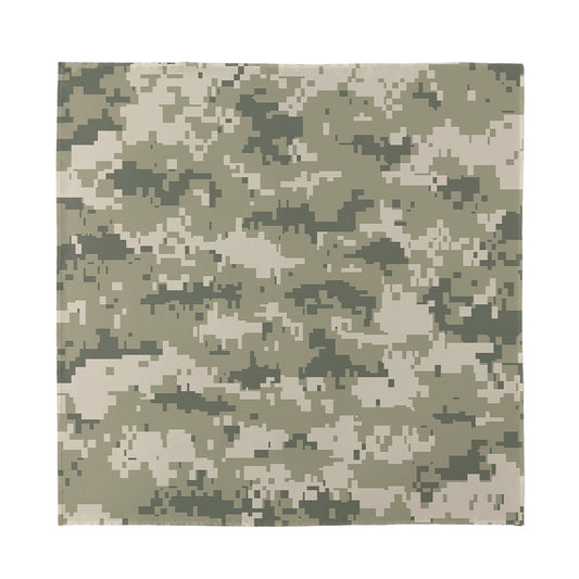 Beige Digital Camo Pattern Print Silk Bandana