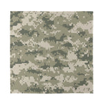 Beige Digital Camo Pattern Print Silk Bandana