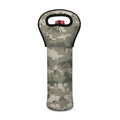Beige Digital Camo Pattern Print Single Neoprene Wine Tote