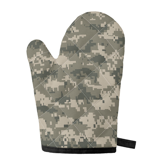Beige Digital Camo Pattern Print Single Oven Mitt