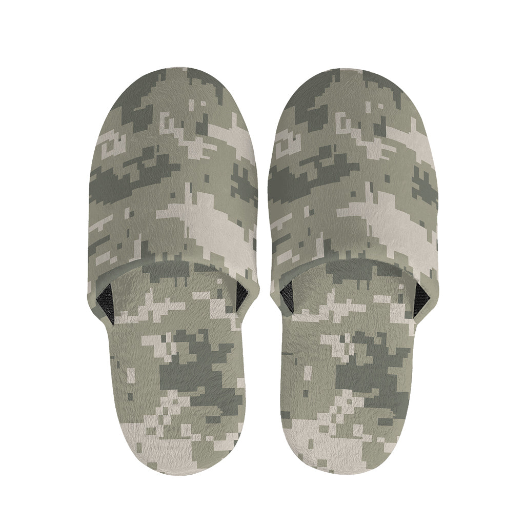 Beige Digital Camo Pattern Print Slippers